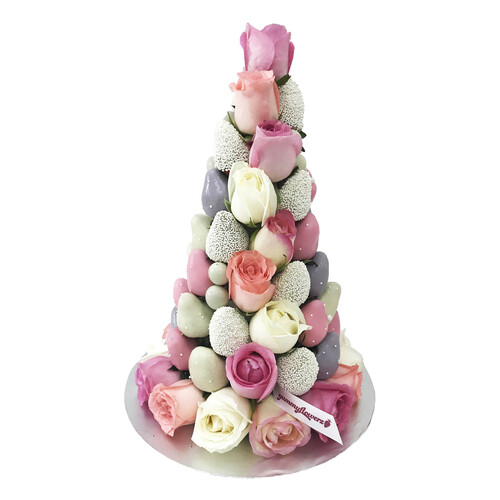 30cm Pastel PPW Pearl Strawberry Tower (Medium)